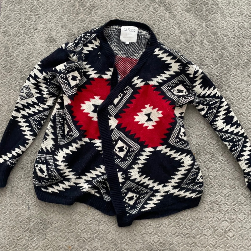 Tribal/ Chevron print cardigan